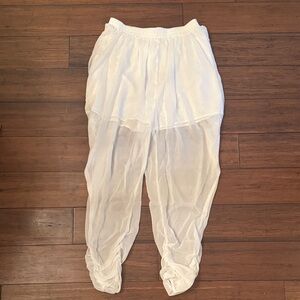 HALARA High Waisted White Semi-Sheer Haram Pants